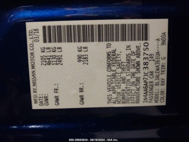 1N4AA6AP7JC383750 Nissan Maxima 3.5 Sl