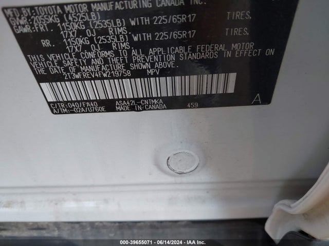 Toyota Rav4 Xle 2015 2T3WFREV4FW219758 Image 8