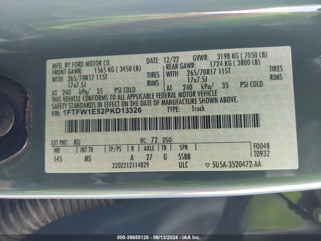 Ford F-150 Xlt 2023 1FTFW1E52PKD13326 Image 9