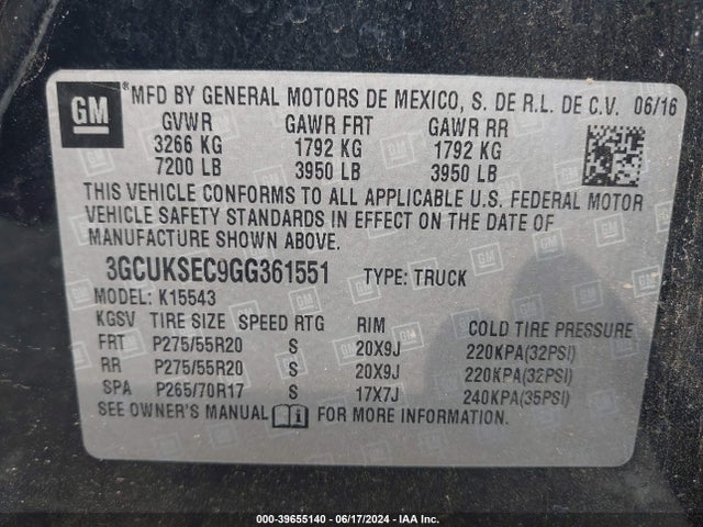 Chevrolet Silverado 1500 2lz 2016 3GCUKSEC9GG361551 Image 9
