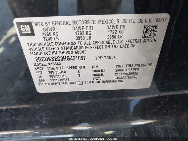 Chevrolet Silverado 1500 2lz 2017 3GCUKSEC0HG451057 Image 9