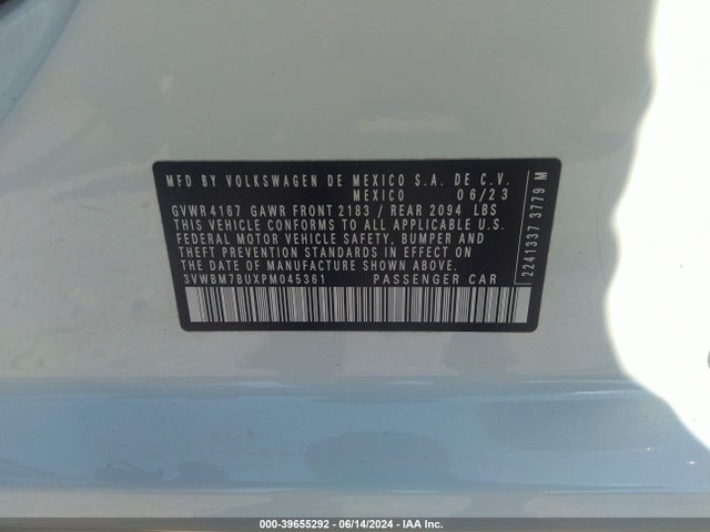 3VWBM7BUXPM045361 Volkswagen Jetta 1.5t Sport