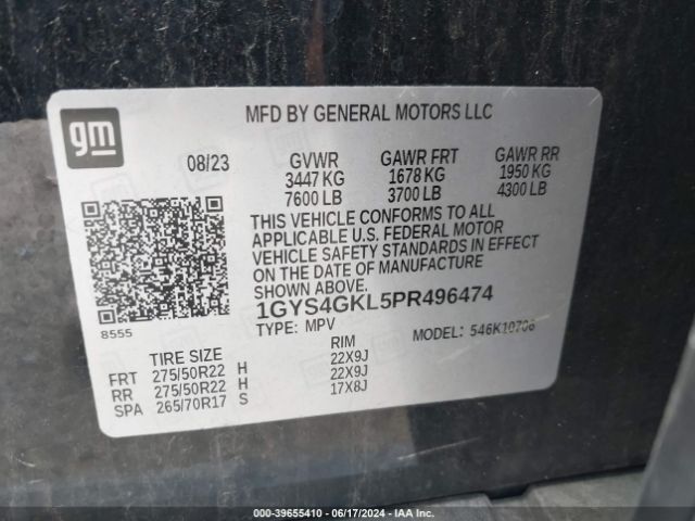 1GYS4GKL5PR496474 Cadillac Escalade 4wd Sport Platinum