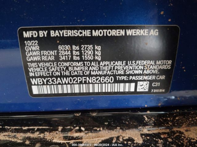 WBY33AW02PFN82660 BMW I4 M50