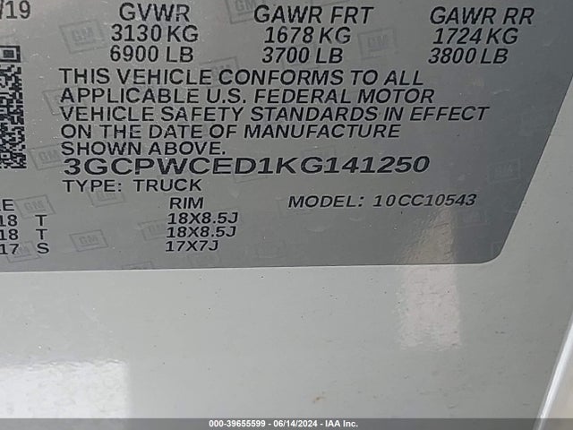 Chevrolet Silverado 1500 Lt 2019 3GCPWCED1KG141250 Image 9