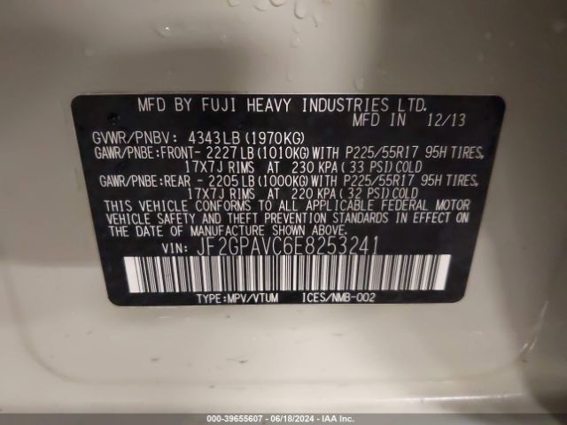 JF2GPAVC6E8253241 Subaru Xv Crosstrek 2.0i Premium
