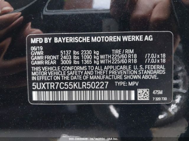 5UXTR7C55KLR50227 BMW X3 Sdrive30i