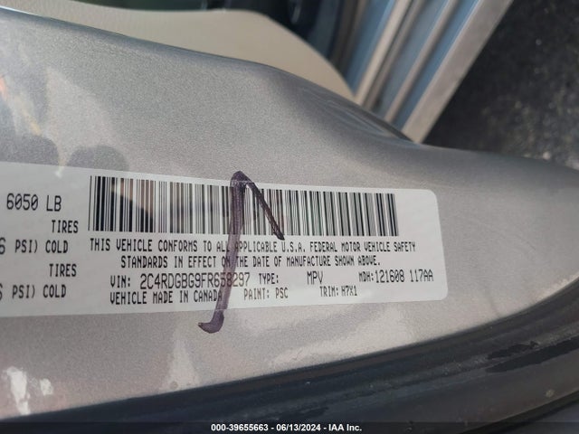 Dodge Grand Caravan Se 2015 2C4RDGBG9FR658297 Image 9