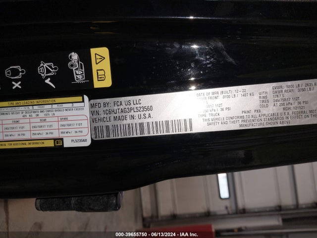 1C6HJTAG3PL523560 Jeep Gladiator Sport S 4x4