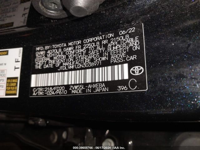 JTDL9MFU2N3038971 Toyota Prius Le Awd-e