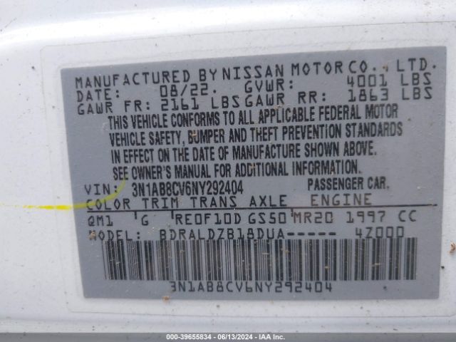 2022 NISSAN SENTRA 3N1AB8CV6NY292404 Photo 8
