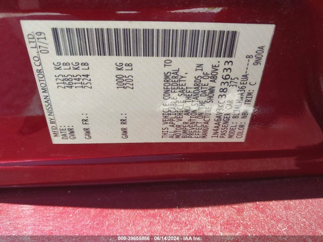 Nissan Maxima 3.5 Platinum 2019 1N4AA6AV3KC383633 Image 9