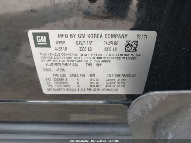 KL4MMDSL1MB161434 Buick Encore Gx Fwd Select