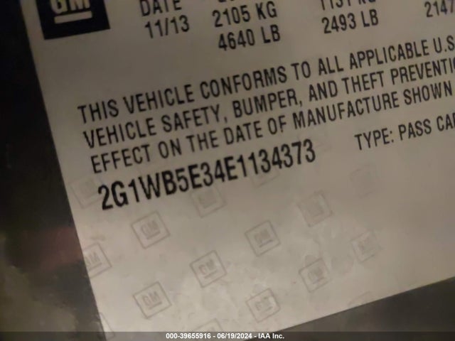 Chevrolet Impala Limited Lt 2014 2G1WB5E34E1134373 Image 9