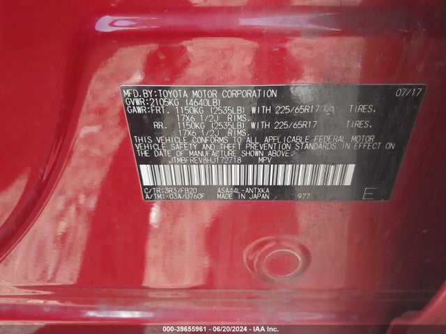Toyota RAV4 LE 2017 JTMBFREV8HJ172718 Image 9