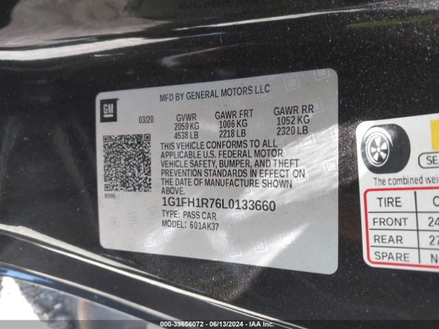 1G1FH1R76L0133660 Chevrolet Camaro Rwd  2ss