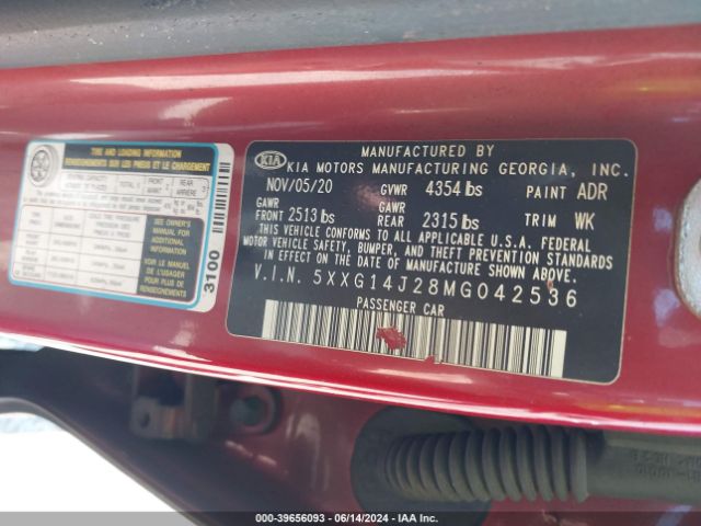 5XXG14J28MG042536 KIA K5 LXS