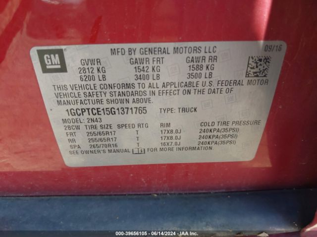 1GCPTCE15G1371765 Chevrolet Colorado Lt