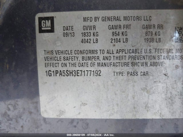 Chevrolet Cruze Ls Auto 2014 1G1PA5SH3E7177192 Image 9