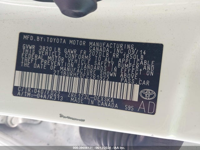 Toyota Corolla S Plus 2015 2T1BURHE0FC261922 Image 9