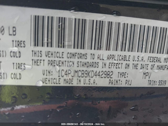 1C4PJMCB9KD442982 Jeep Cherokee Latitude 4x4