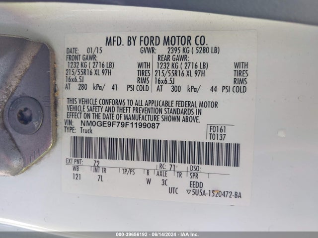 Ford Transit Connect Xlt 2015 NM0GE9F79F1199087 Image 9