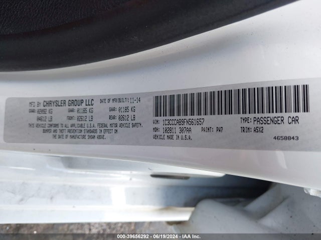 1C3CCCAB9FN561657 Chrysler 200 Limited