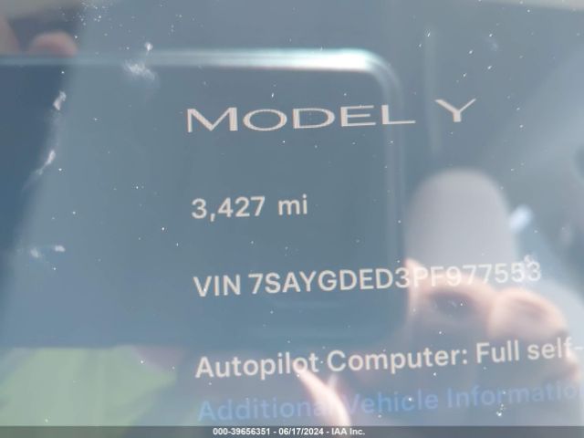 7SAYGDED3PF977553 Tesla Model Y Rwd