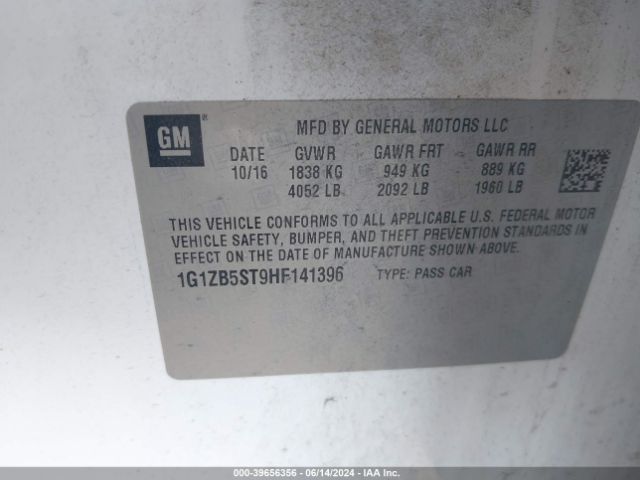 1G1ZB5ST9HF141396 Chevrolet MALIBU LS