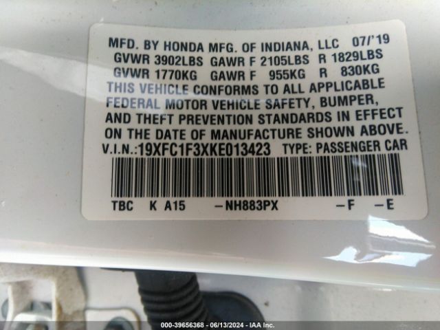 19XFC1F3XKE013423 Honda CIVIC EX