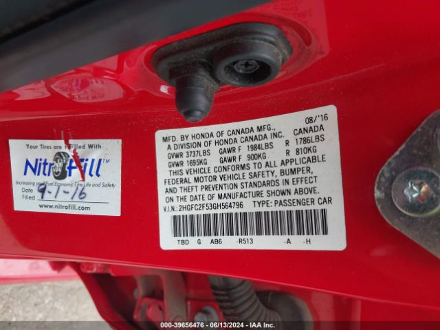 2HGFC2F53GH564796 Honda Civic Lx