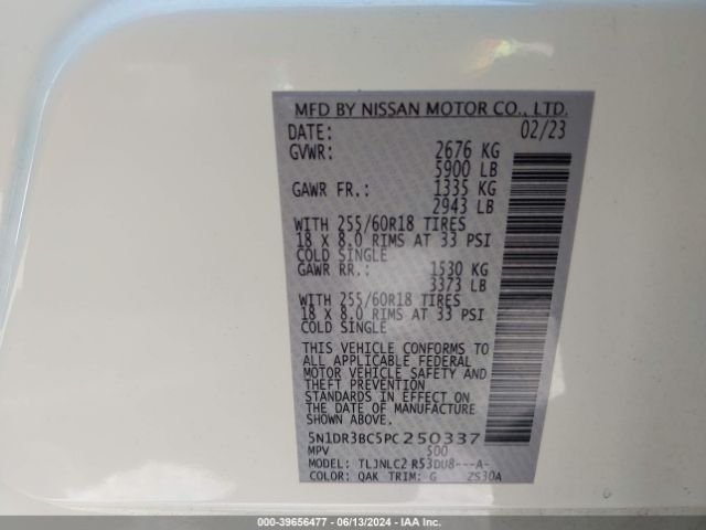 5N1DR3BC5PC250337 Nissan Pathfinder Sv 4wd