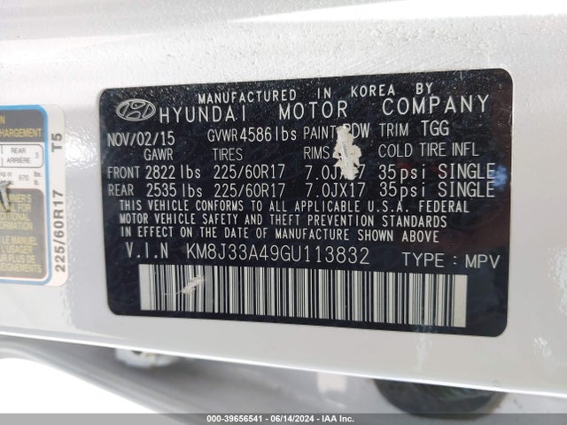 Hyundai TUCSON SE 2016 KM8J33A49GU113832 Image 9