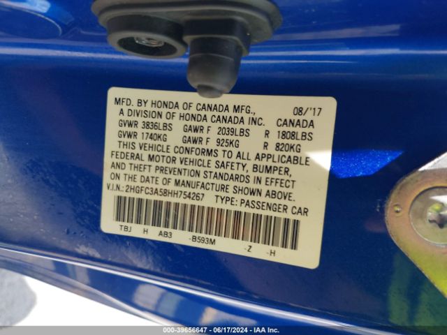 2HGFC3A58HH754267 Honda CIVIC SI