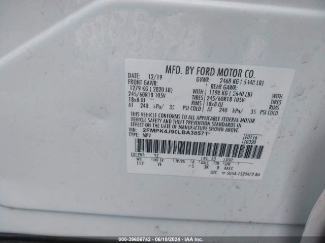 2FMPK4J96LBA38571 Ford EDGE SEL