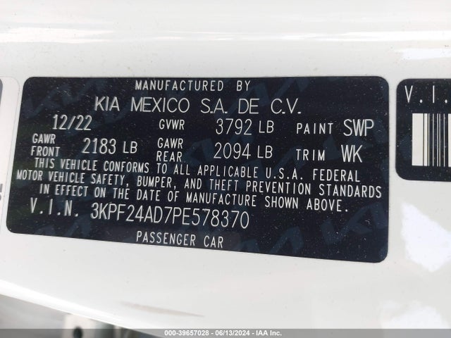 KIA Forte Lxs 2023 3KPF24AD7PE578370 Image 9