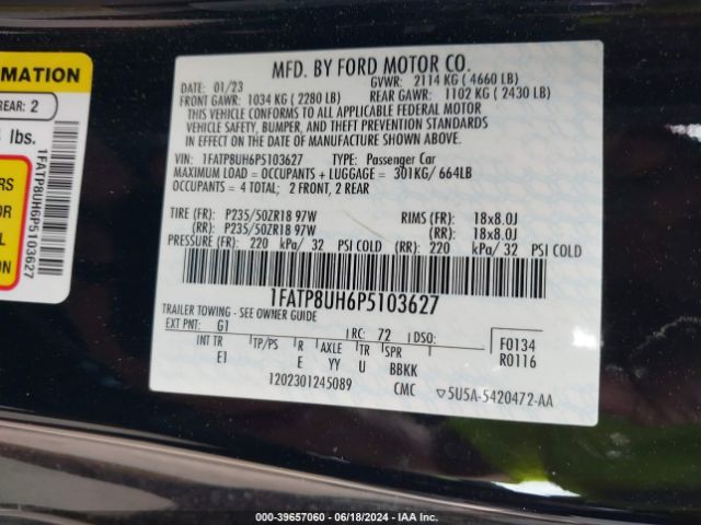 2023 FORD MUSTANG 1FATP8UH6P5103627 Photo 8