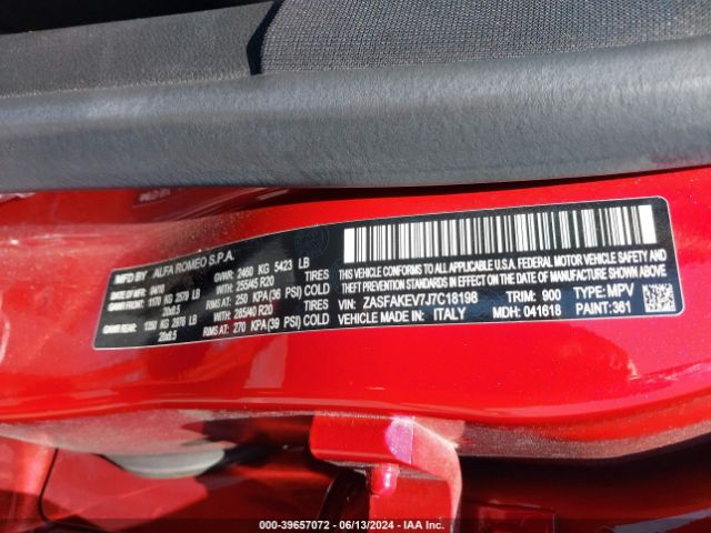 ZASFAKEV7J7C18198 Alfa Romeo Stelvio Quadrifoglio Awd
