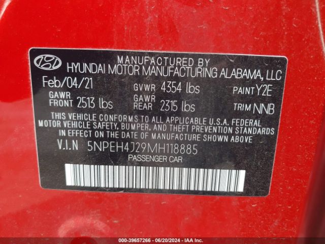 2021 HYUNDAI SONATA 5NPEH4J29MH118885 Photo 8