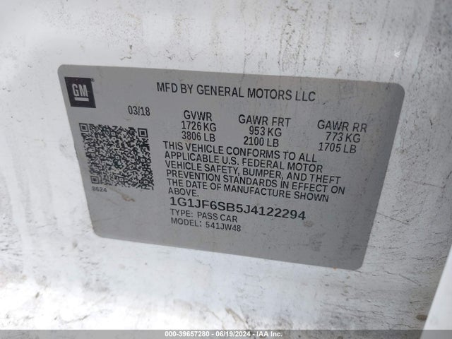 Chevrolet Sonic Premier Auto 2018 1G1JF6SB5J4122294 Image 9