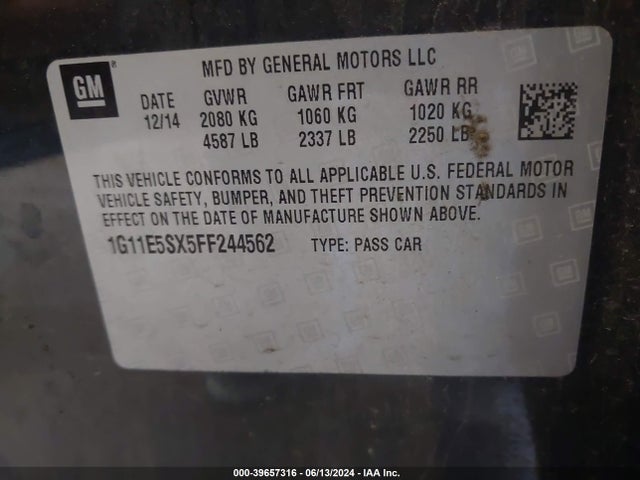 Chevrolet Malibu 3lt 2015 1G11E5SX5FF244562 Image 9