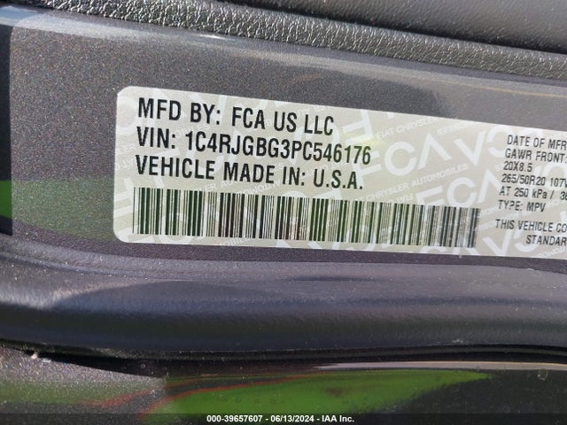 1C4RJGBG3PC546176 Jeep Grand Cherokee Limited 4x2