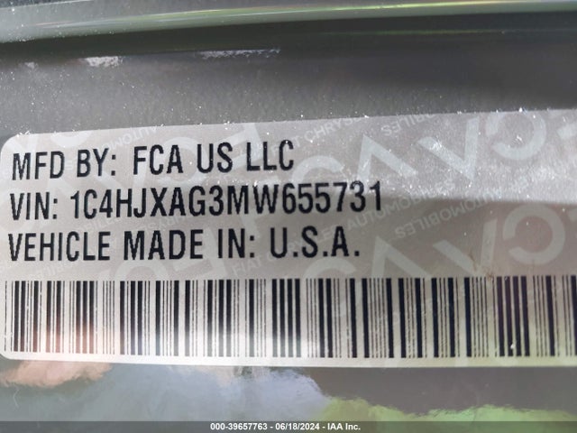 1C4HJXAG3MW655731 Jeep Wrangler Sport S 4x4