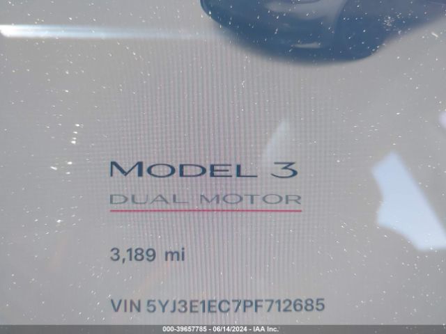 5YJ3E1EC7PF712685 Tesla Model 3 Performance Dual Motor All-wheel Drive