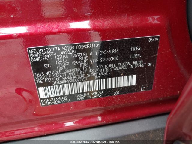JTMDWRFV9KD022257 Toyota Rav4 Hybrid Limited
