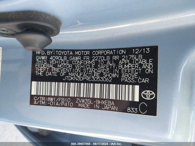 JTDKN3DP9E3053062 Toyota PRIUS PLUG-IN