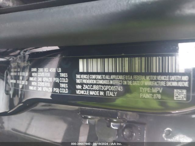 ZACCJBBT3GPD65743 Jeep Renegade Justice