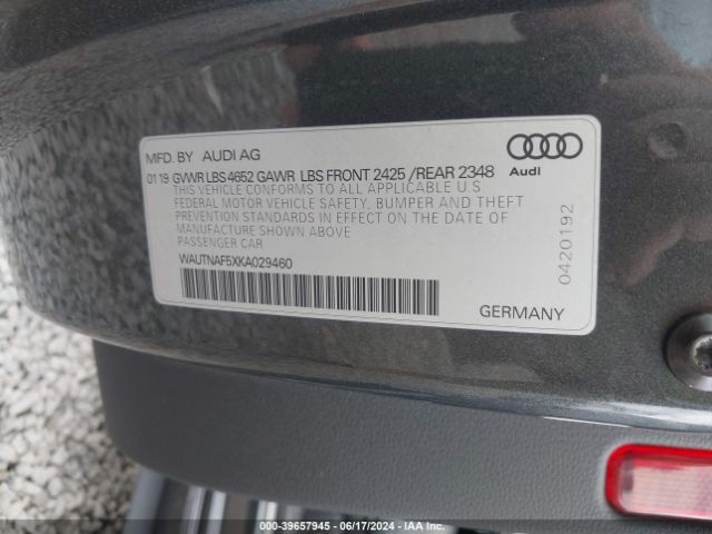 WAUTNAF5XKA029460 Audi A5 45 Premium