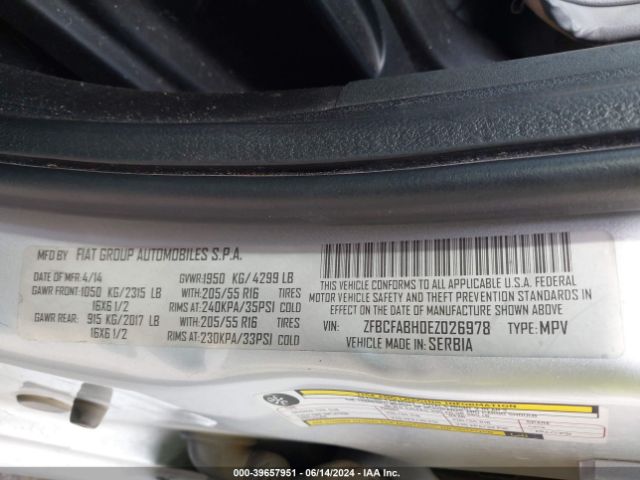 ZFBCFABH0EZ026978 Fiat 500l Easy
