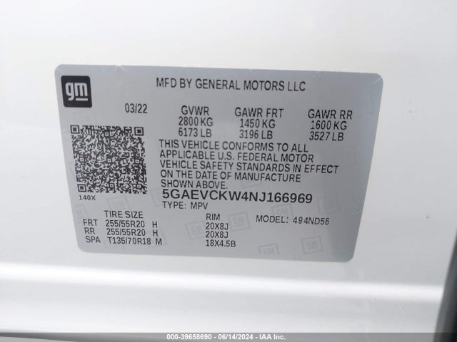 Buick Enclave Awd Avenir 2022 5GAEVCKW4NJ166969 Image 9